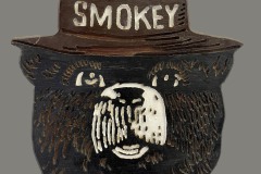 Wooden Hand Carved Smokey Bear
